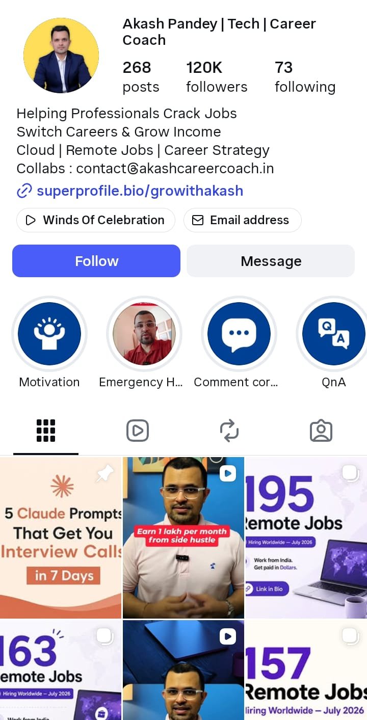Akash Pandey — Instagram growth with Orgix Media