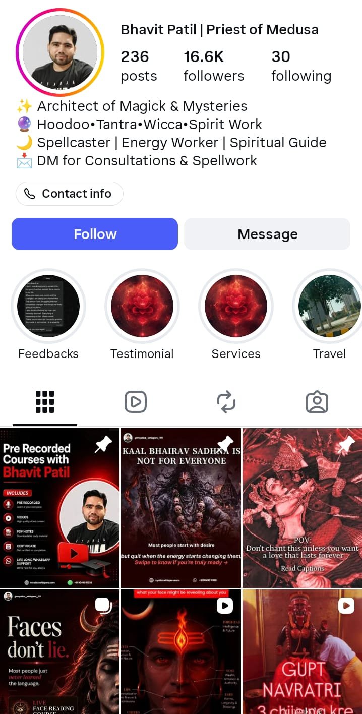 Bhavit Patil — Instagram growth with Orgix Media