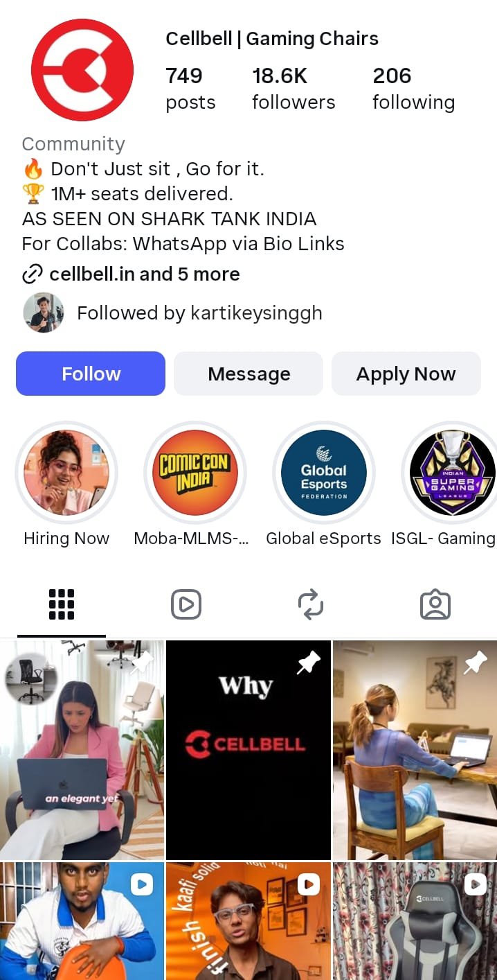 Cellbell — Instagram growth with Orgix Media