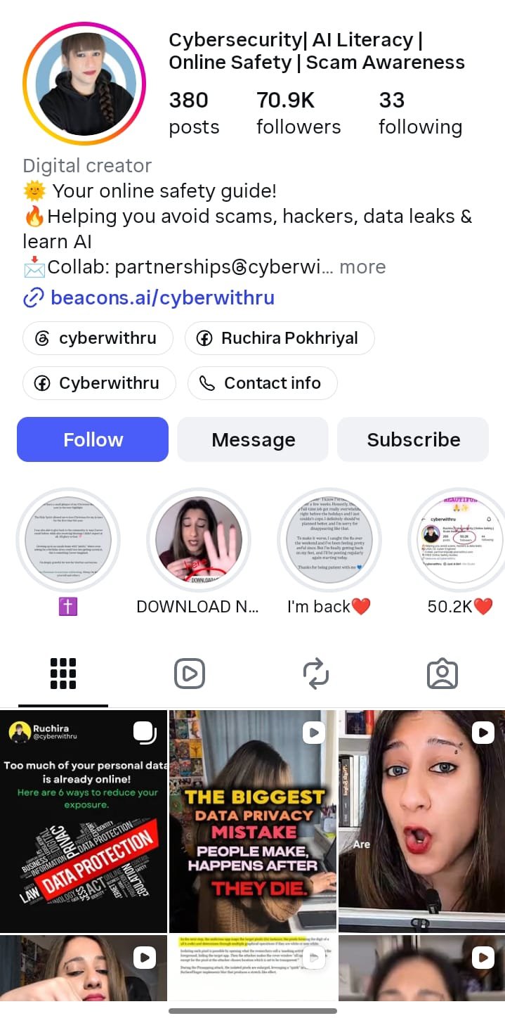 Ruchira Pokhriyal — Instagram growth with Orgix Media