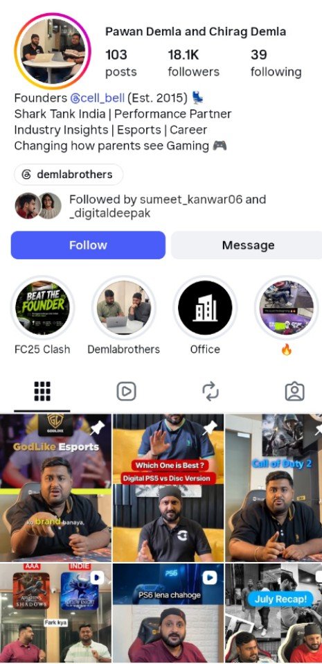 Pawan & Chirag Demla — Instagram growth with Orgix Media